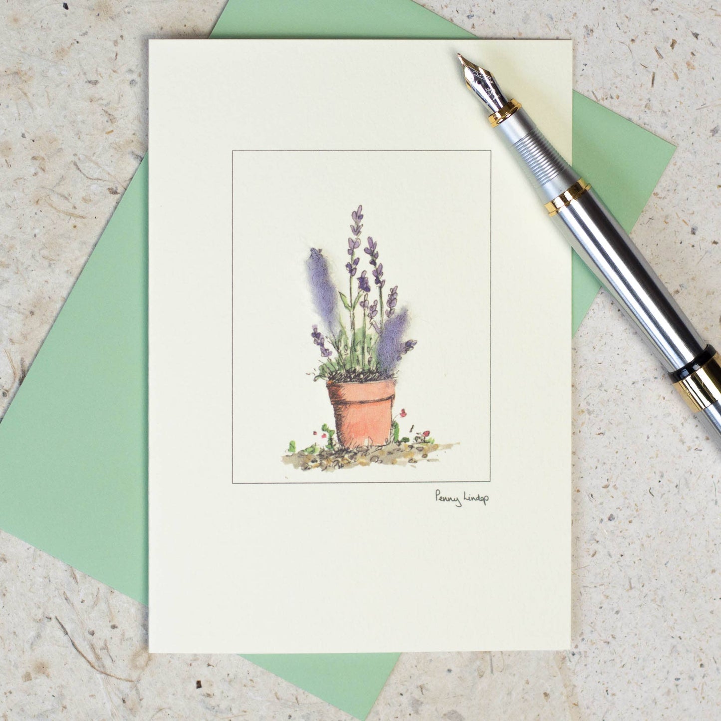 Lavender Greeting Card with Wool Finish | C6 Greeting Card