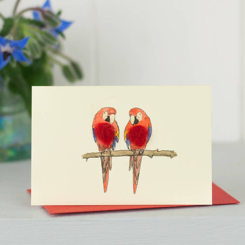 Parrots Mini Cards | Greeting Cards | Bird Cards | 3D Cards
