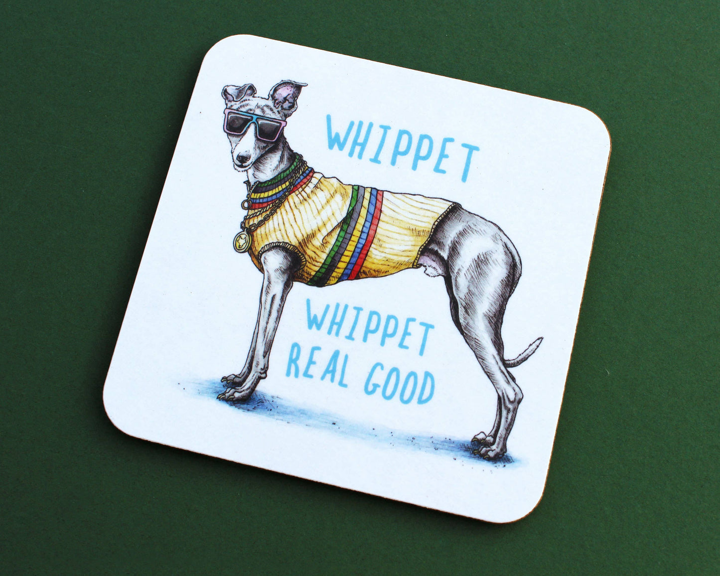 Whippet Coaster - Dog Drinks Coaster - Dog Home Decor