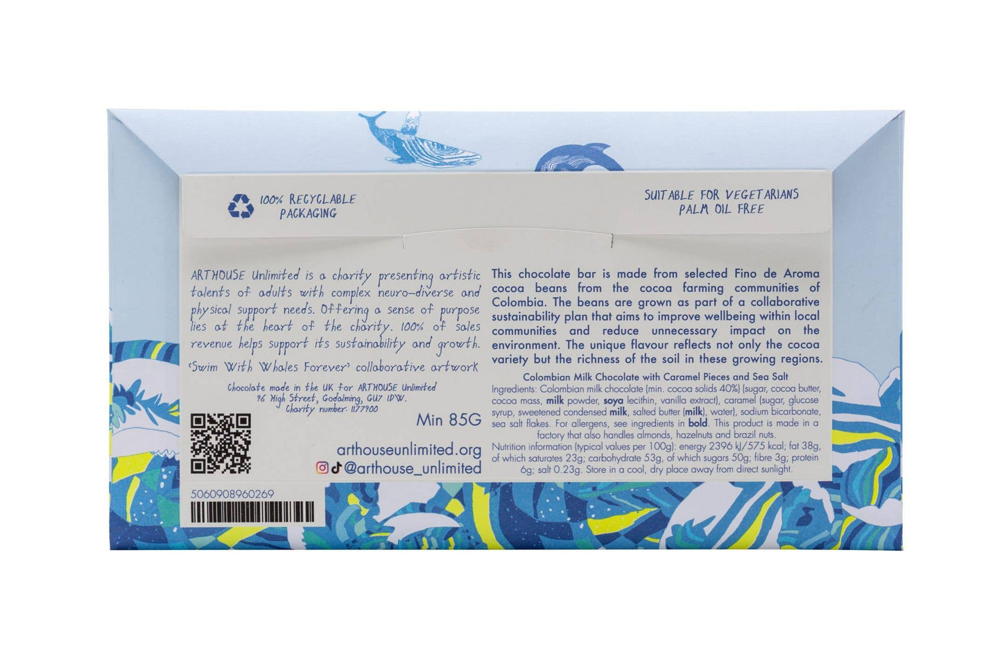 "Swim with Whales" Milk Chocolate Bar With Caramel & Sea Salt