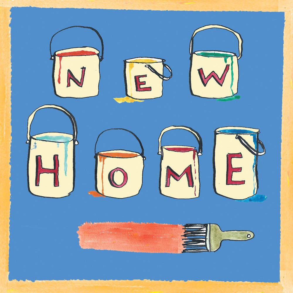 'New Home Paint Pot and Brush' Everyday Greeting Card