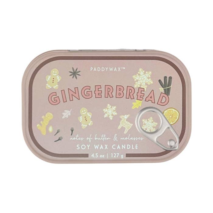 Bistro Gingerbread Printed Tin Candle - Gingerbread