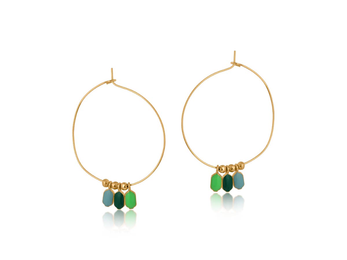Carine Drop Hoop Earrings