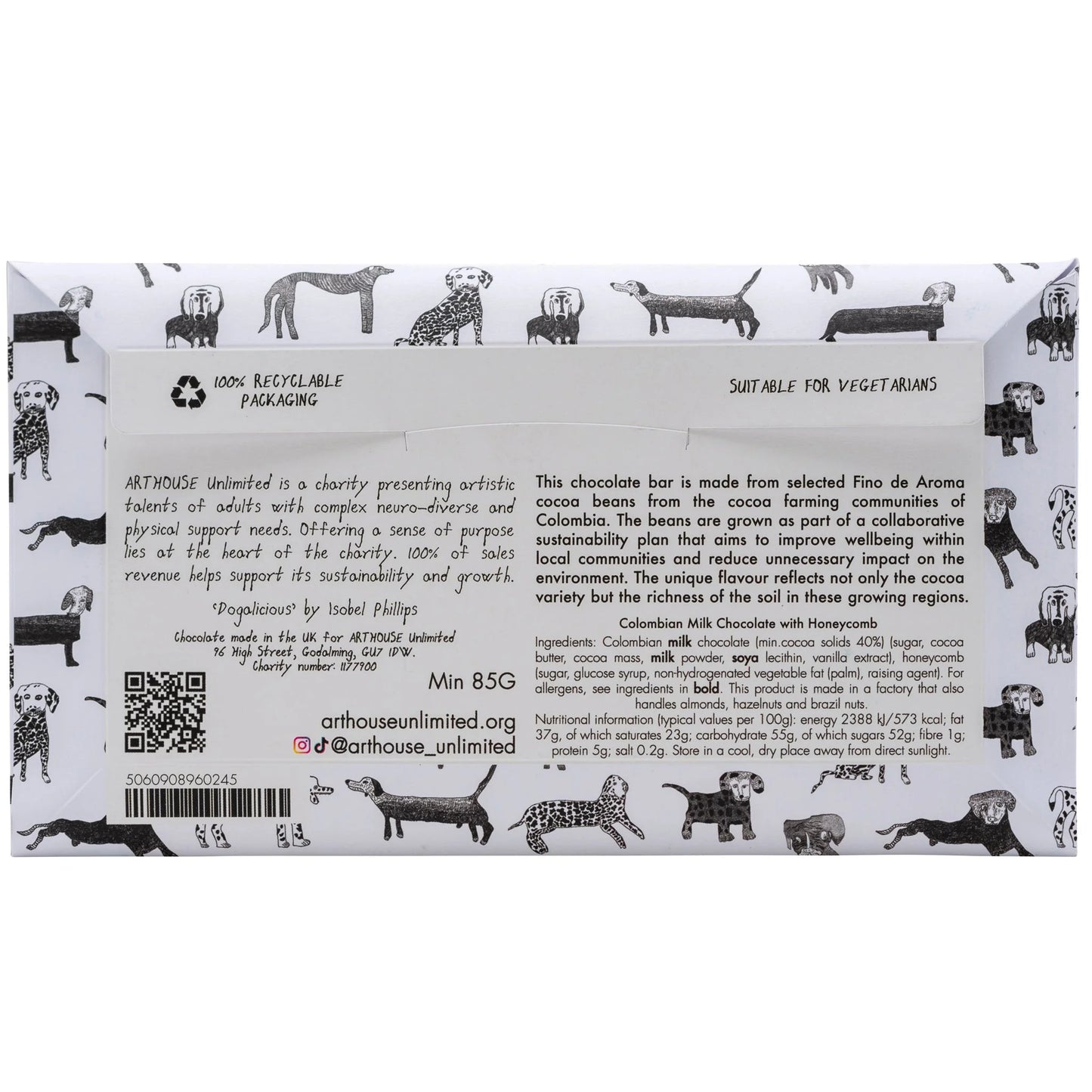 "Dogalicious" Milk Chocolate Bar - Honeycomb