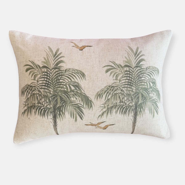 Island Palm Linen Cushion