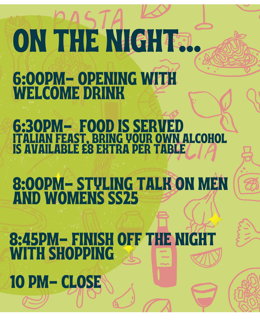 FOOD AND FASHION EVENT- 16TH APRIL