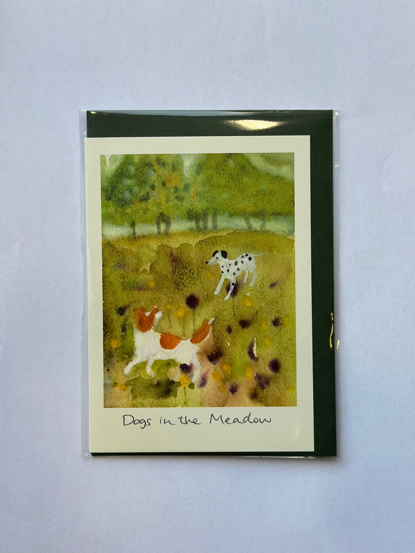 Dogs in Meadow Greeting Card