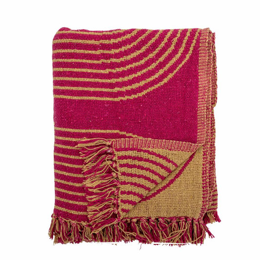 Recycled Pink and Gold Throw
