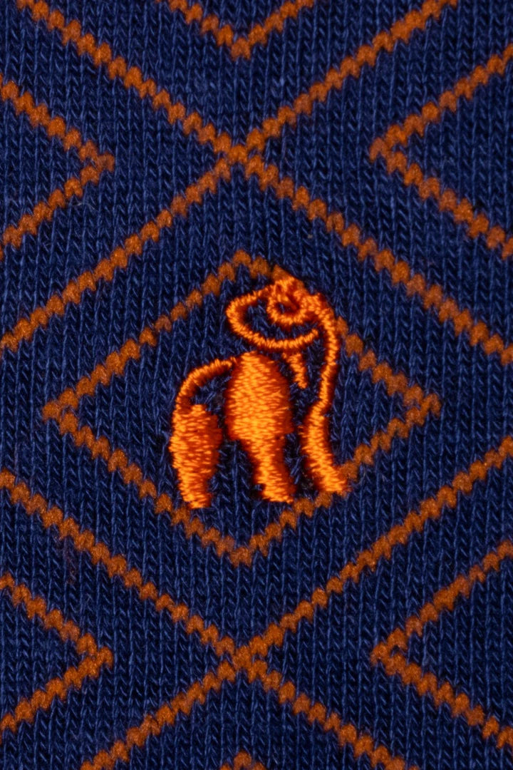 Swole Panda - Orange Diamond Bamboo Socks