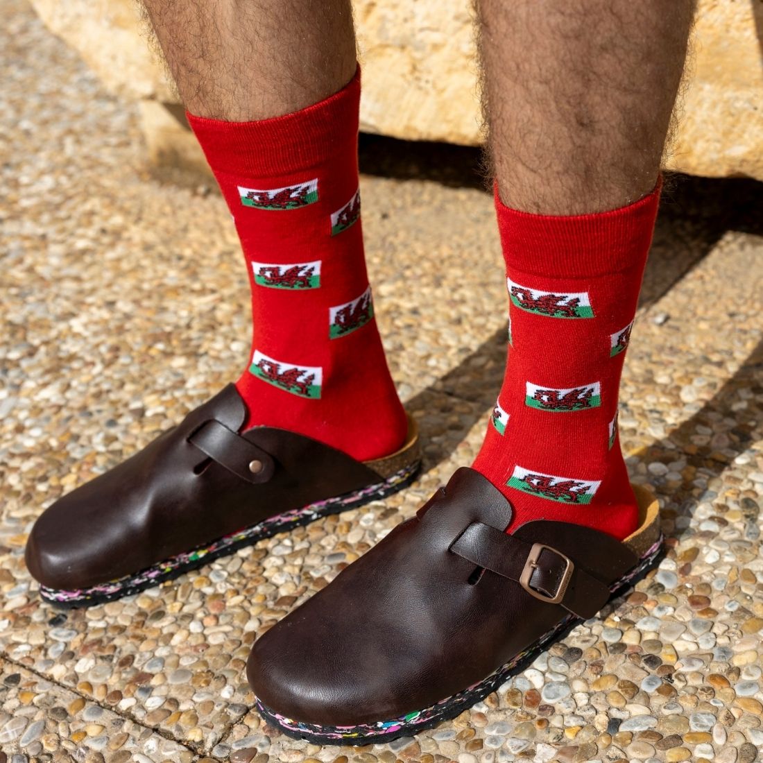 Swole Panda -Welsh Flag Bamboo Socks