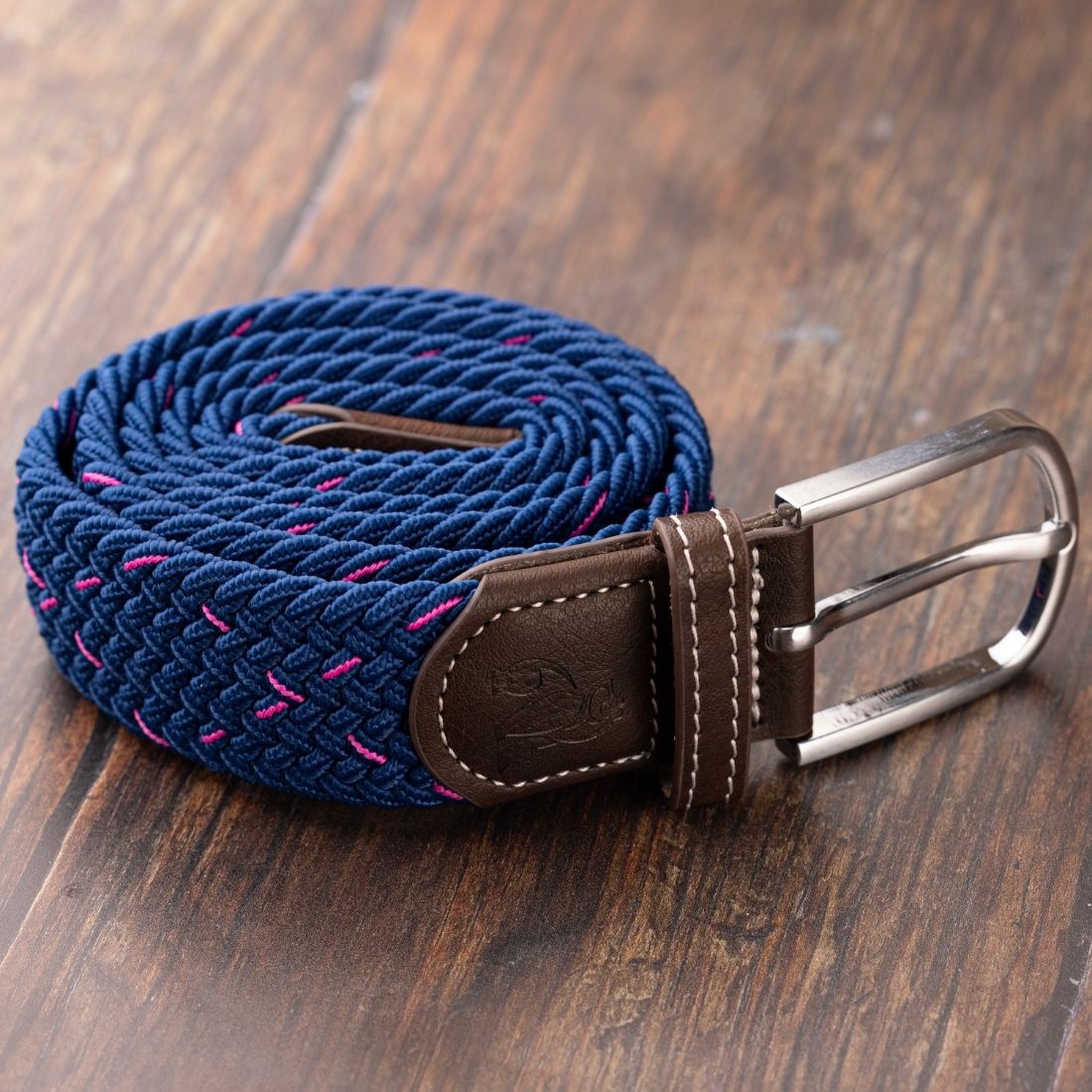 Swole Panda - Navy Pink Dot Woven Belt