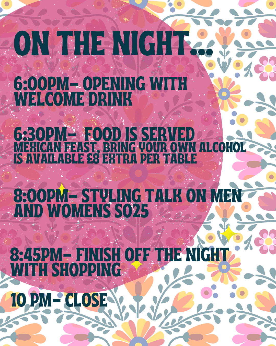 FOOD AND FASHION EVENT- 19TH FEBRUARY