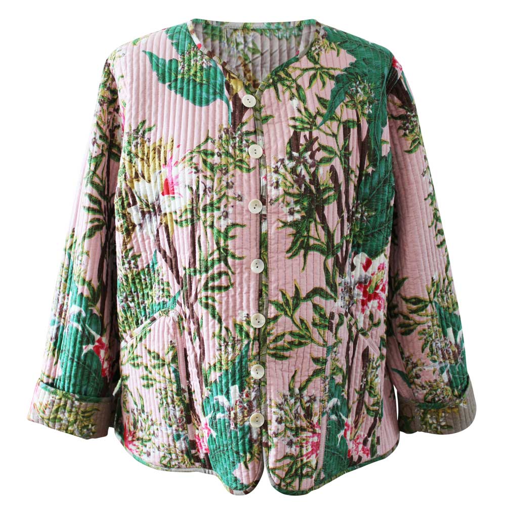 Quilted Reversible Jacket- Lily/pink Design