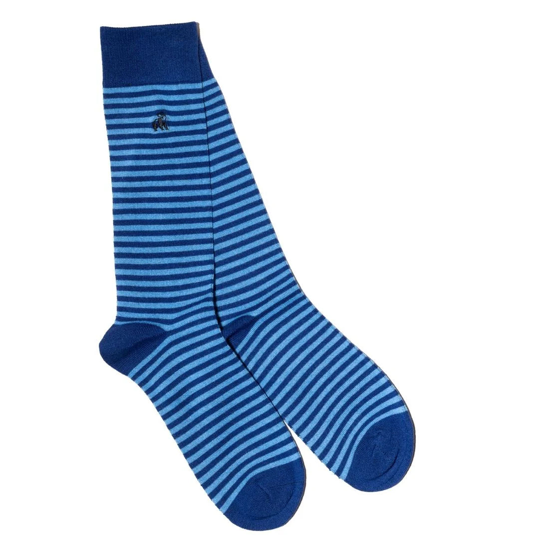 Swole Panda - Sky Blue Narrow Striped Bamboo Socks