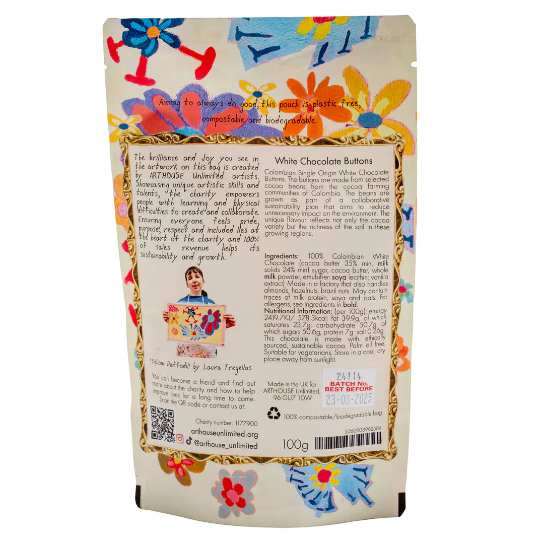 "Yellow Daffodil" White Chocolate Buttons