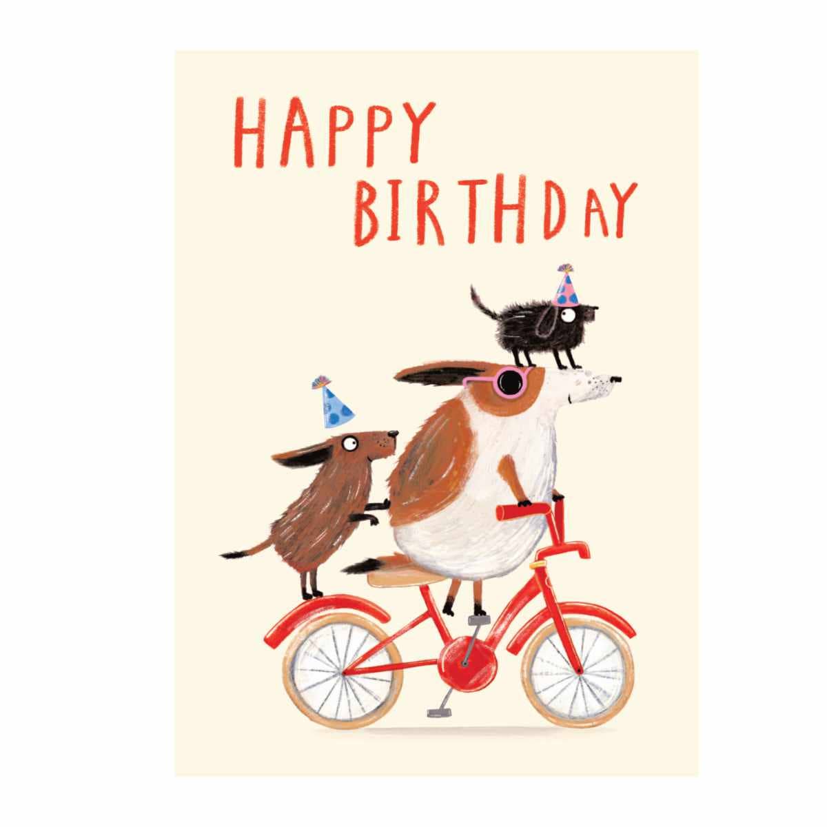Dog's Birthday Bike Greeting Card