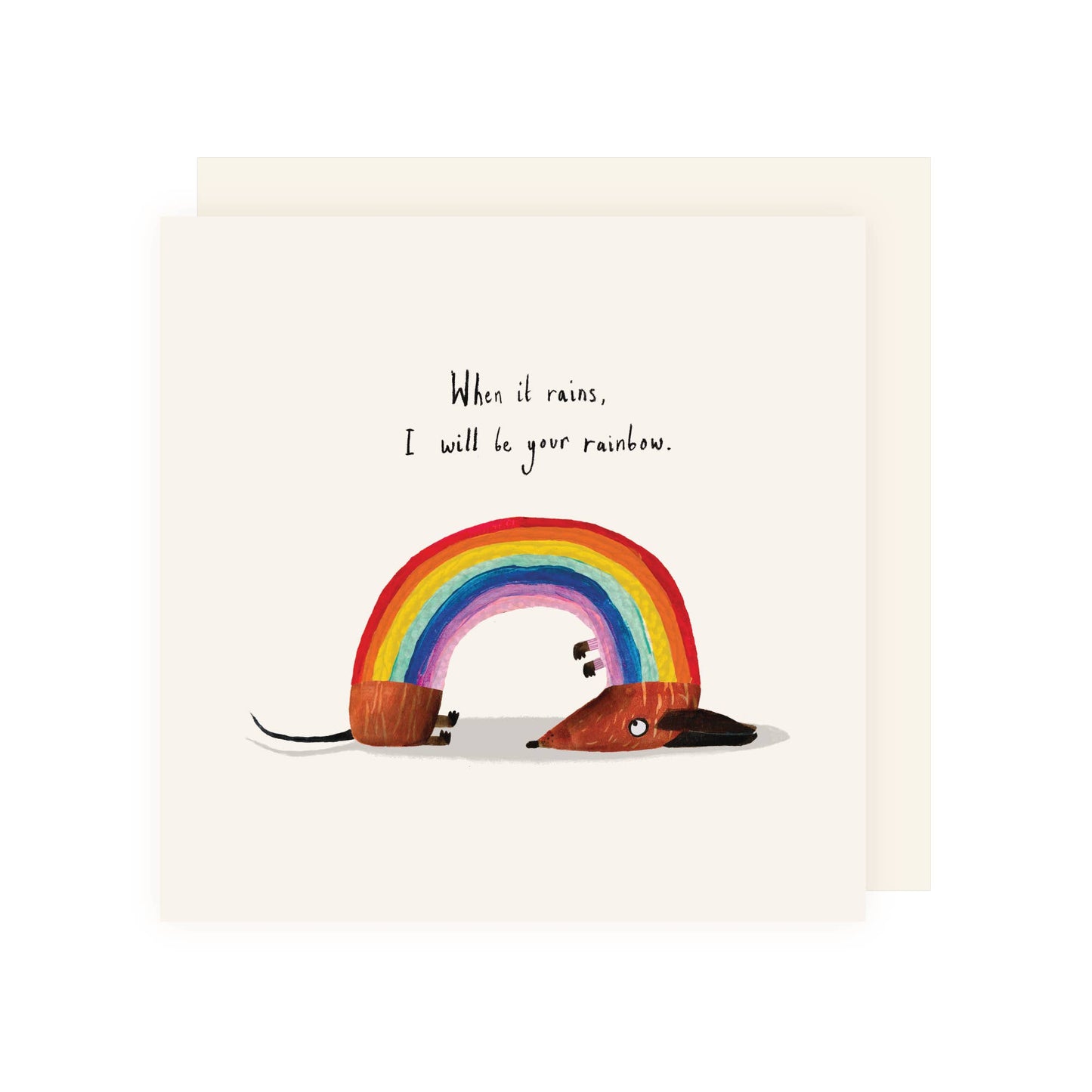 Rainbow Sausage Dog Dachshund Greeting Card