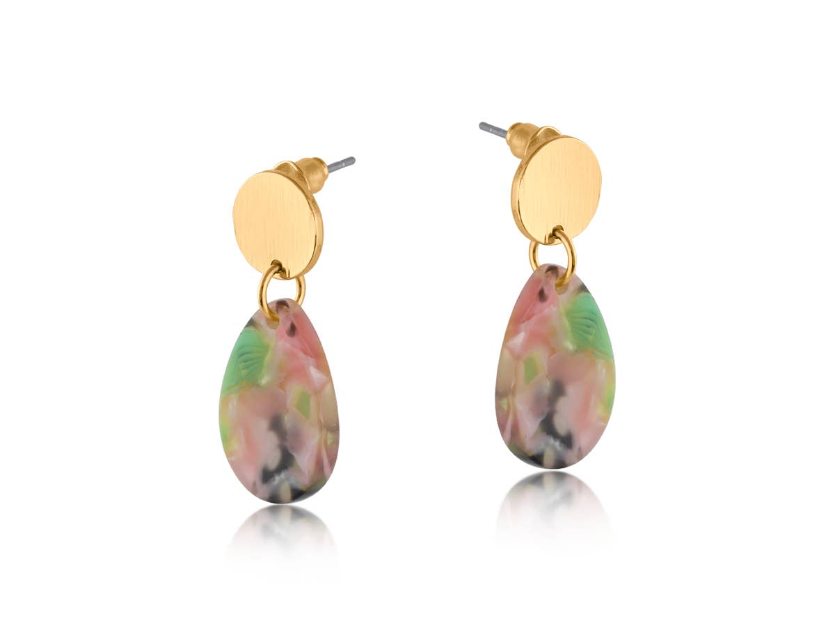 ISOLA DROP METAL AND RESIN EARRING