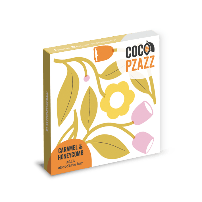 Coco Pzazz Caramel & Honeycomb Milk Chocolate Bar