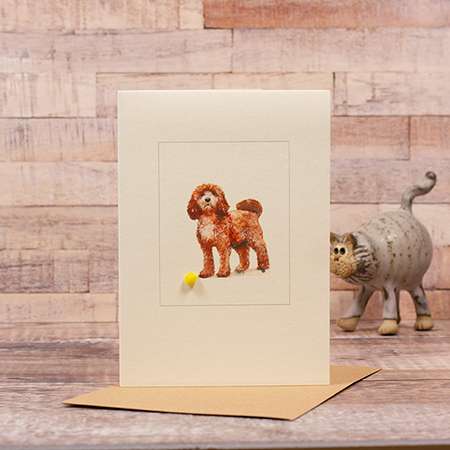 Cockapoo Dog Card | Hand Finished Greeting Card