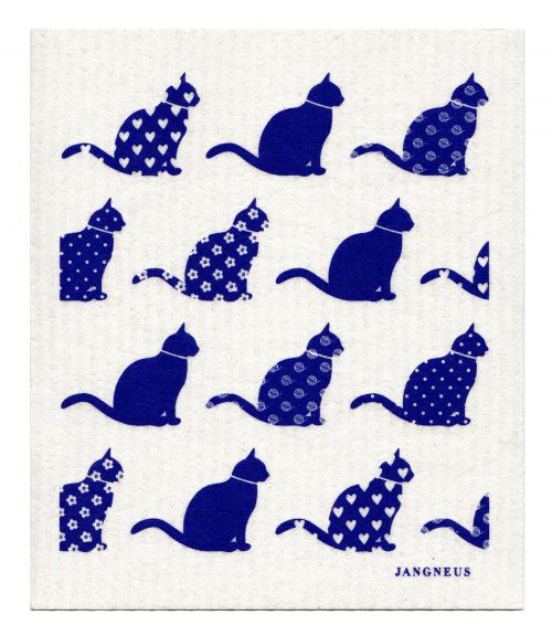 Blue Cats Dishcloth