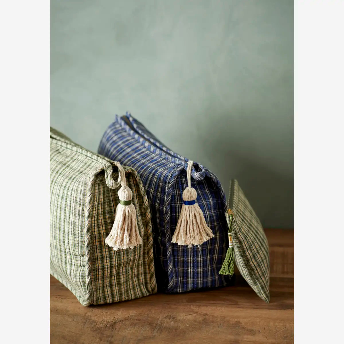 Quilted Wash Bag - Green