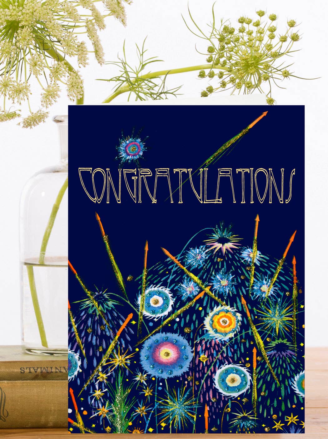 Hand Glittered Congratulations Card