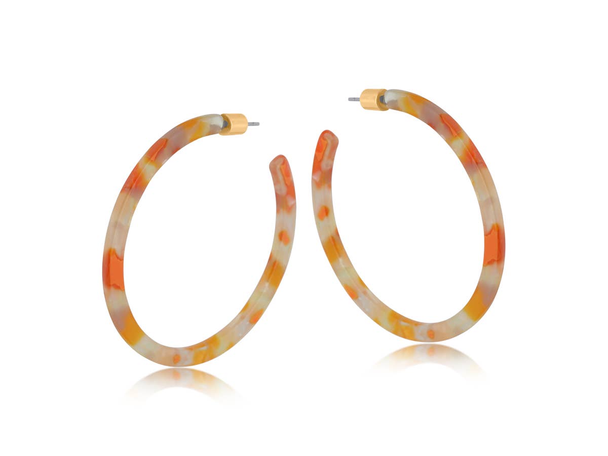 EMMA RESIN STATEMENT HOOP EARRINGS