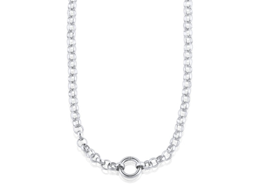 Clara Plated Brass Belcher Chain Necklace With Lock