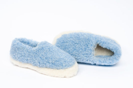 Yoko Wool Slippers - Light Blue