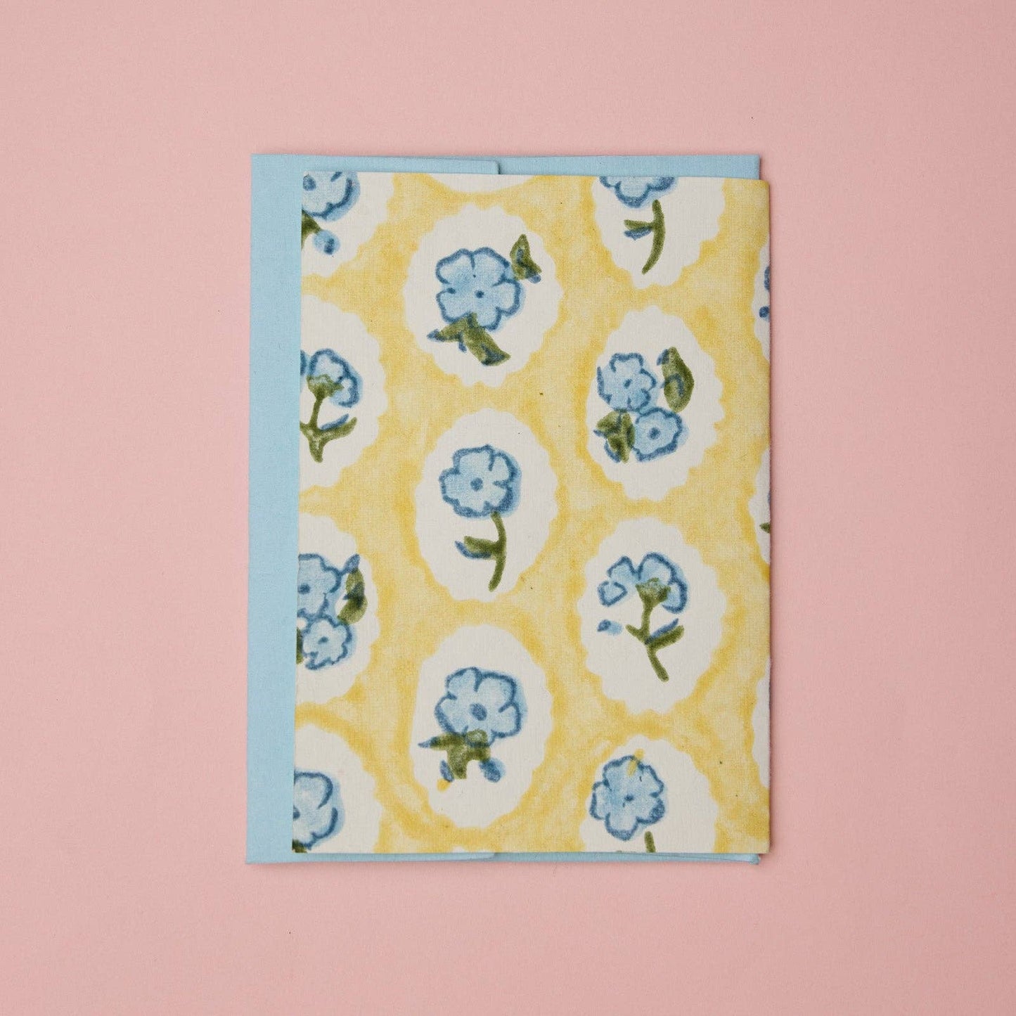 Hand Block Printed Greeting Card - GC Scallop Tiles Alaska Wed