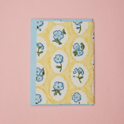 Hand Block Printed Greeting Card - GC Scallop Tiles Alaska Wed