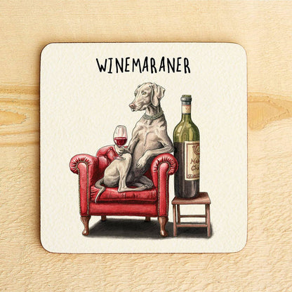 Winemaraner Coaster - Drinks Coaster - Dog Coaster