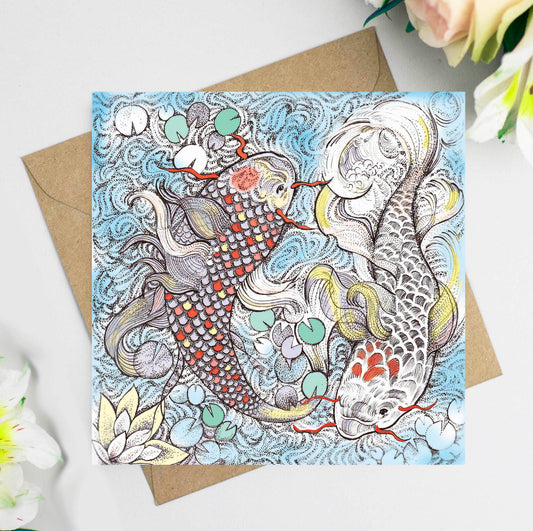 Koi Carp Greeting Card