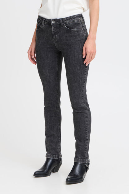 B.young Lola Luni Straight Leg Jeans - Dark Grey
