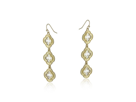 RIMINI CLOVER TWO TONE MATTE EARRINGS