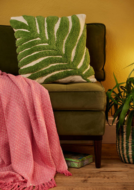 Tufted Palm Leaf Cushion