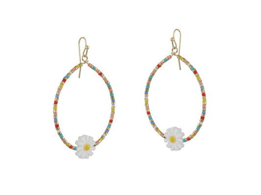 CRESSIDA BEADED DAISY EARRINGS