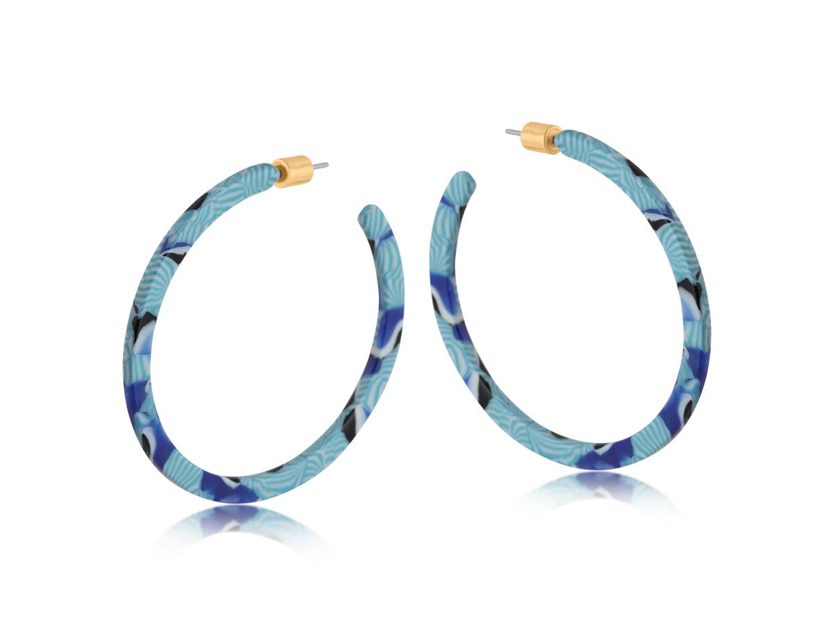 EMMA RESIN STATEMENT HOOP EARRINGS