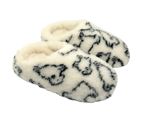 Yoko Wool Slip-on Slippers - Sheep Print