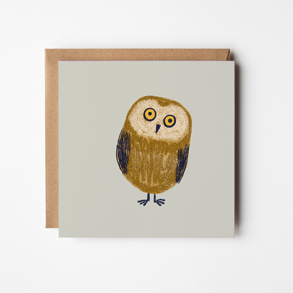 Owl - Blank Greetings Card