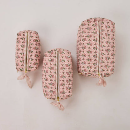 Organic Cotton Toiletry Bag (Small) - Ditsy Floral Blush