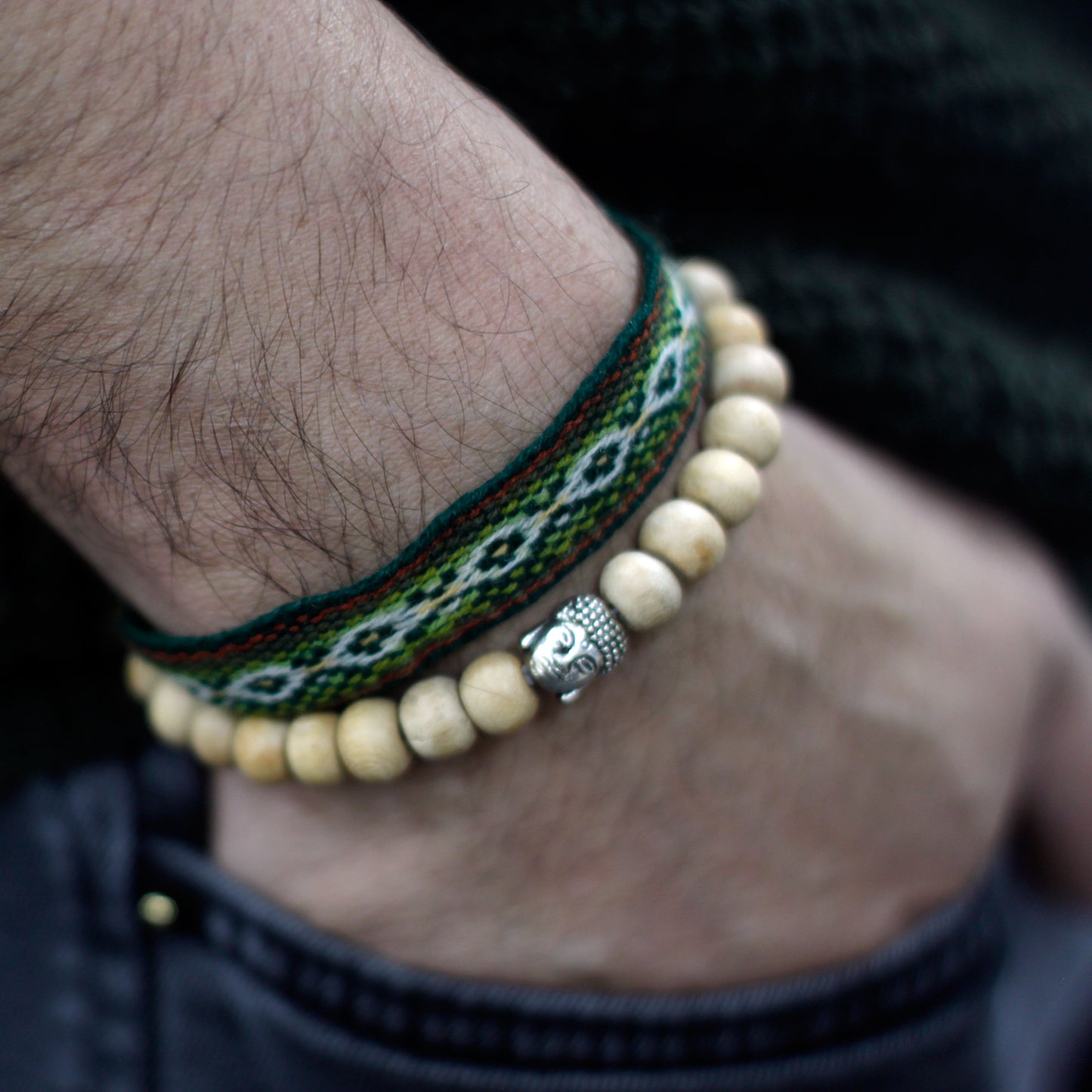 Beads And Buddha Bangle