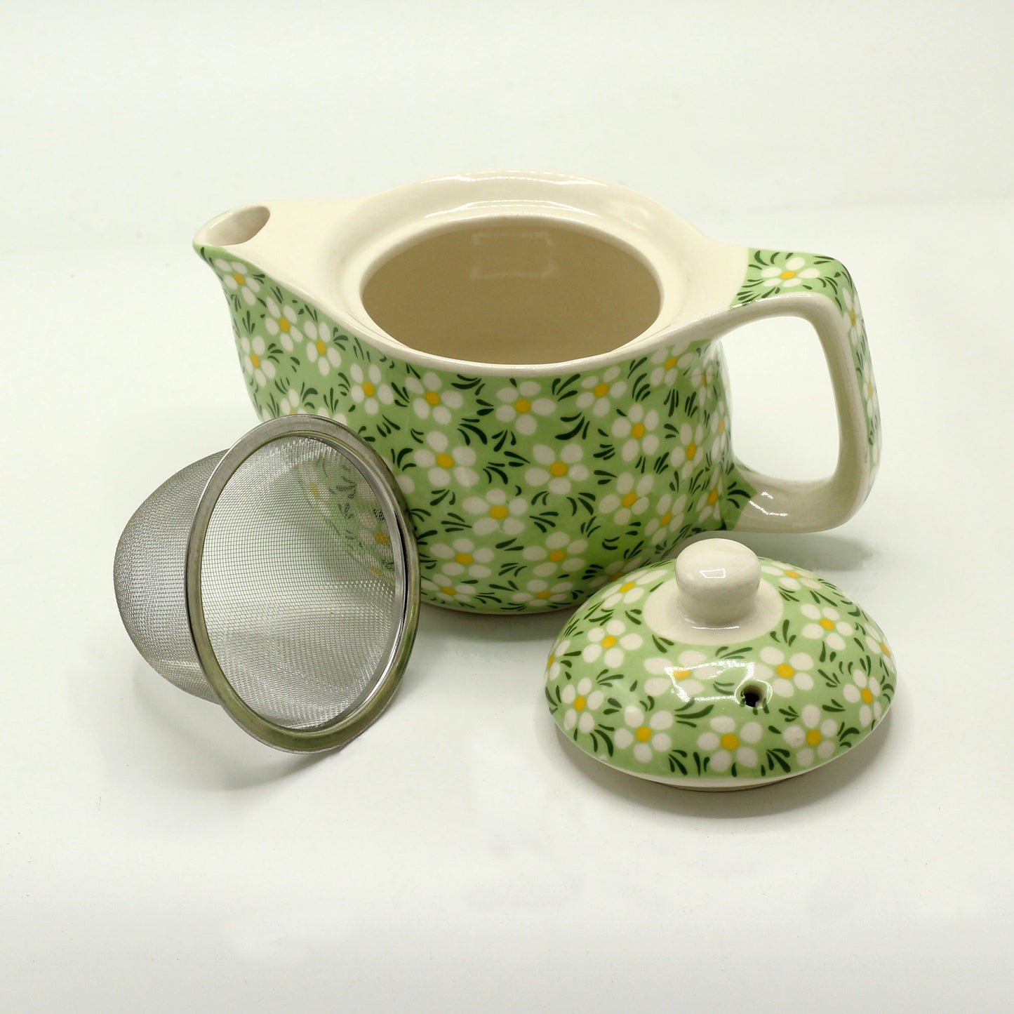 Herbal Teapot - Green Daisy