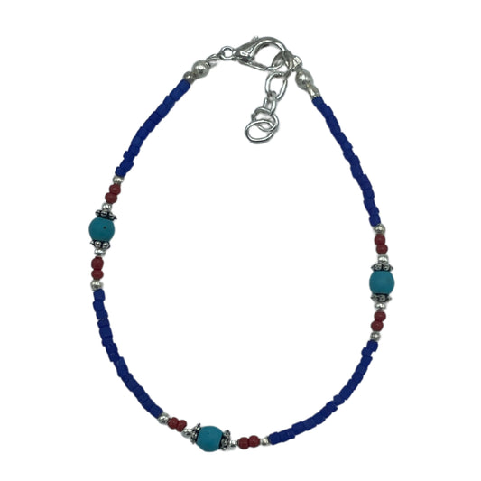 Nepalese Fine Gem Bracelet- Blue Onyx