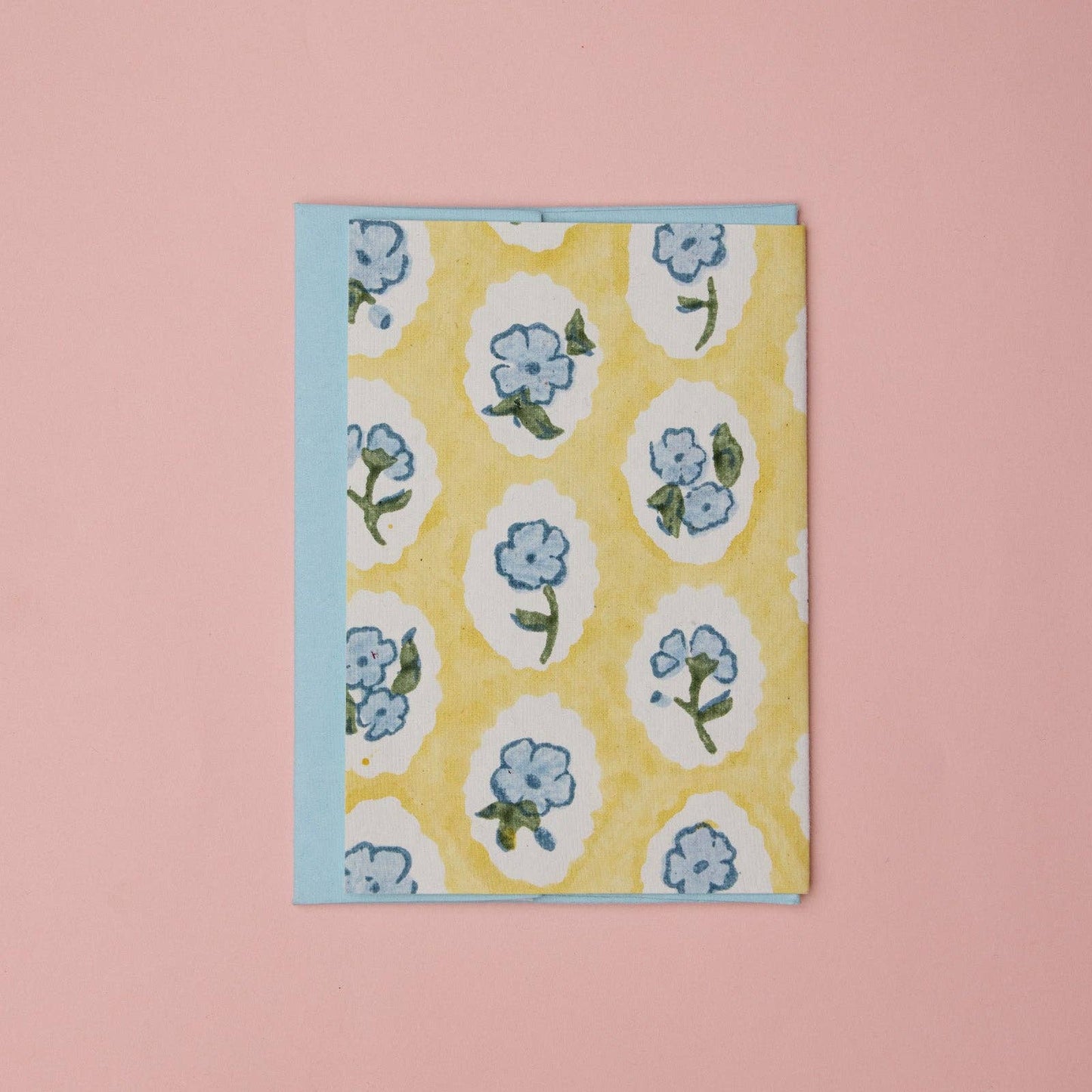 Hand Block Printed Greeting Card - GC Scallop Tiles Alaska HB