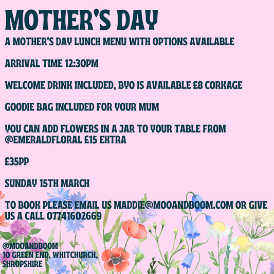 Mother's Day Brunch- Sunday 15th March