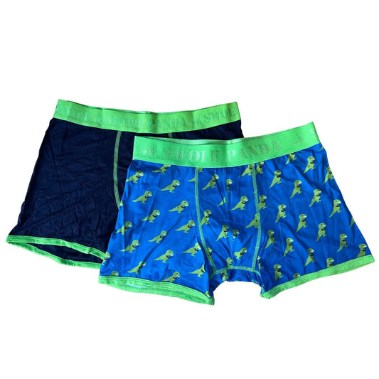 Swole Panda - Navy & T-Rex Bamboo Boxers Twin Pack