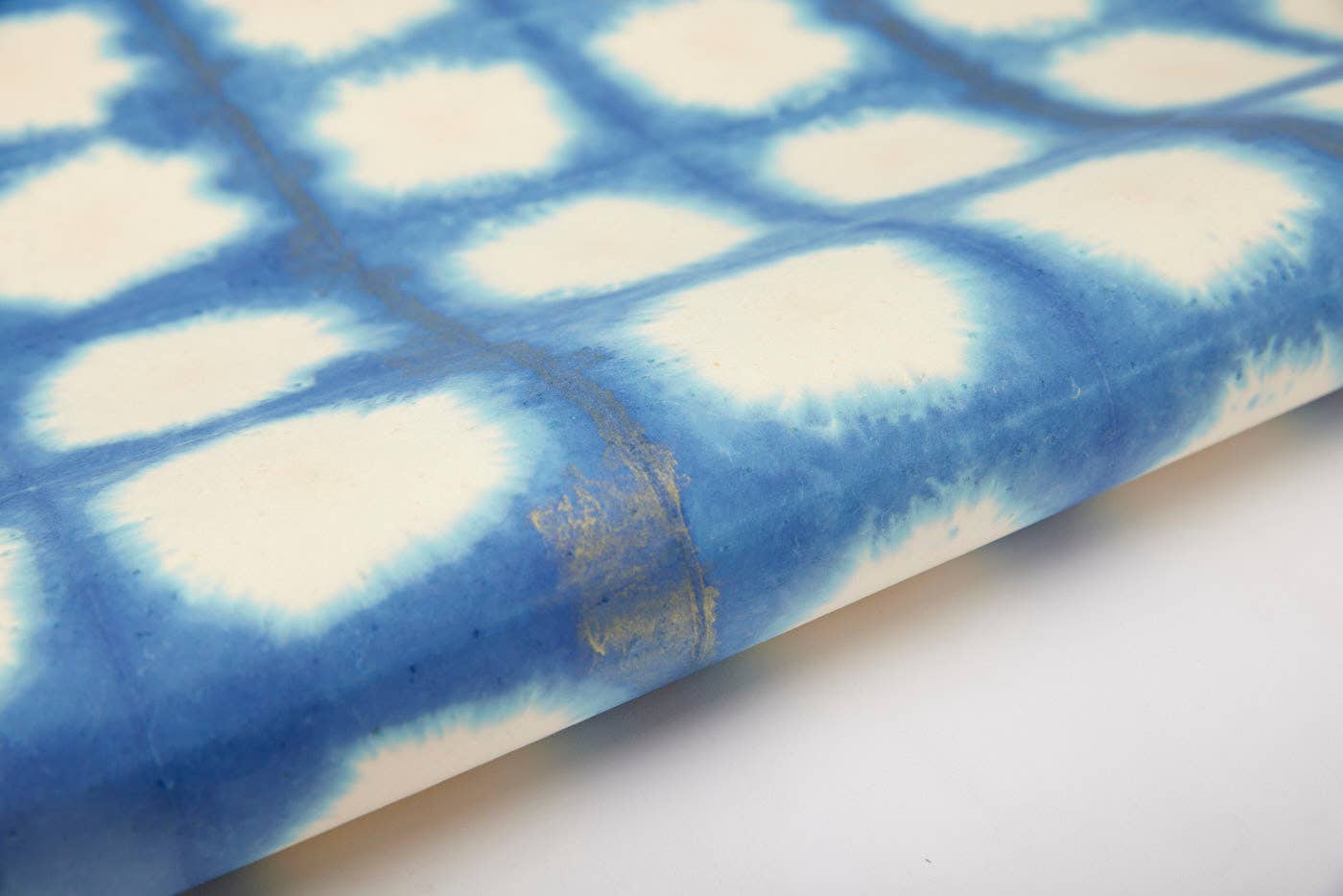 Hand Tie Dyed Wrapping Paper Sheets - Checks Navy