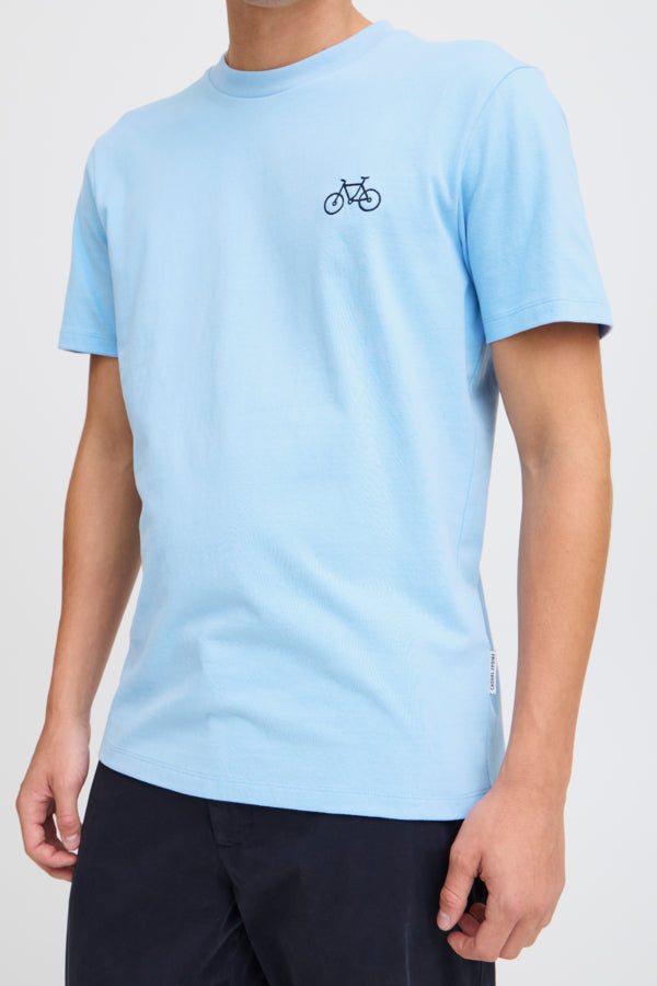 Casual Friday Tee With Bicycle Embroidery